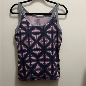 Patagonia Light Purple and Black Patterned Tank Top